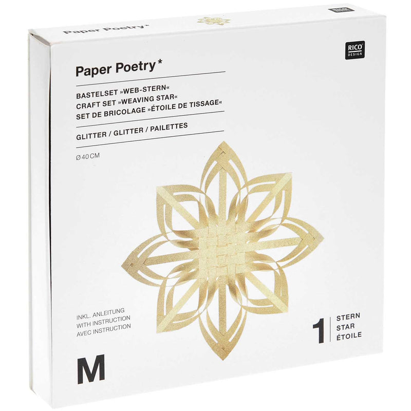 Bastelset Web-Stern, glitter gold, 40 cm FSC MIX