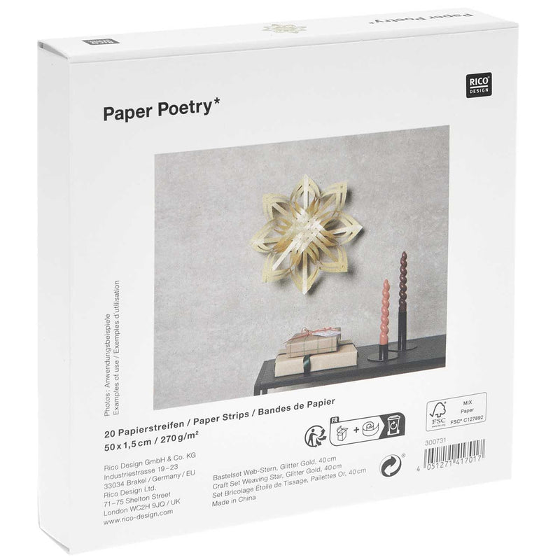 Bastelset Web-Stern, glitter gold, 40 cm FSC MIX