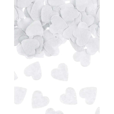 Konfettikanone - 28cm - Papier - Weiße Herzen