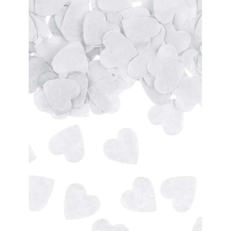 Konfettikanone - 28cm - Papier - Weiße Herzen