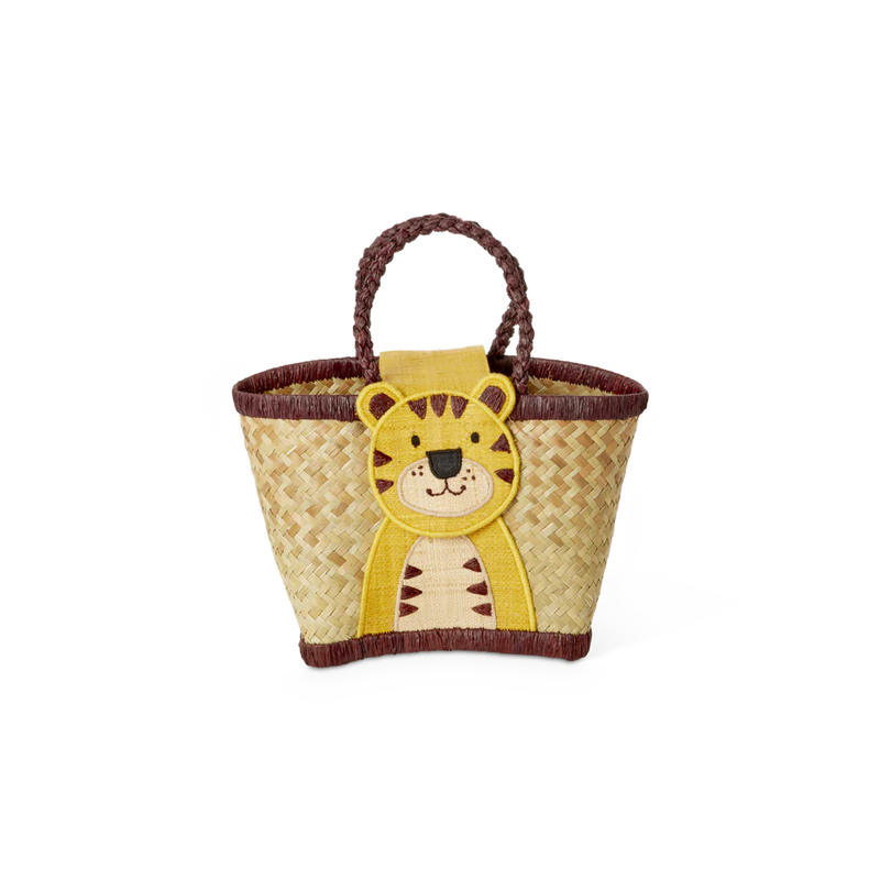Kleine Raffia Kindertasche - Braun