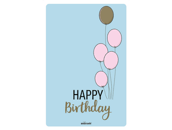 Happy Birthday hellblau XL Postkarte Goldfunkeln Edition postcard | Boutique Ballooons
