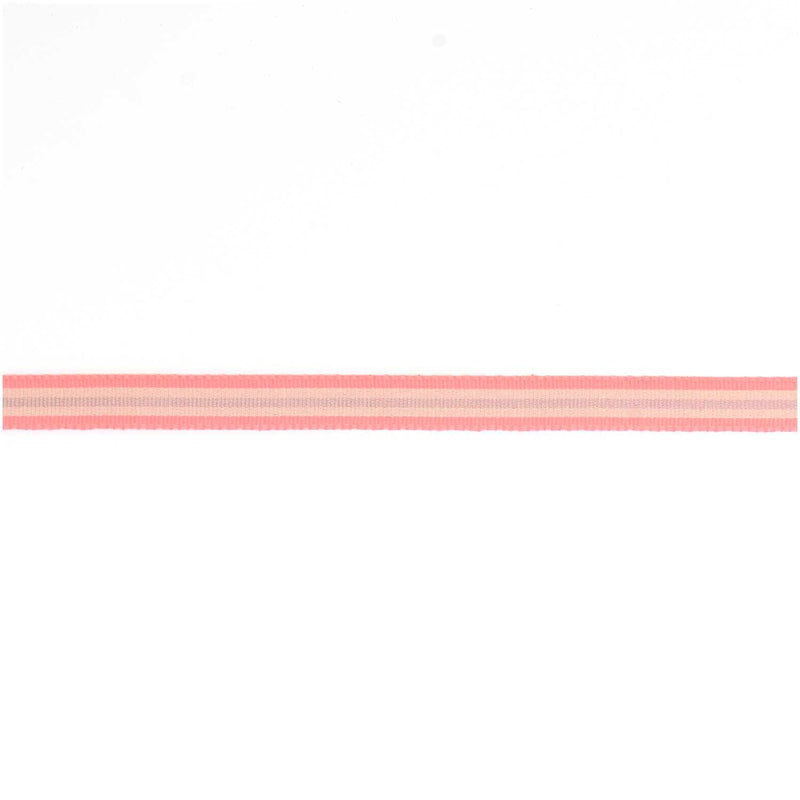 Webband Multi Streifen, Neon Pink/Gelb/Grau, 10 mm x 3 m | Boutique Ballooons