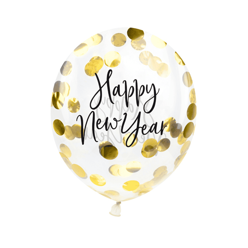 3 Konfettiballons Happy New Year
