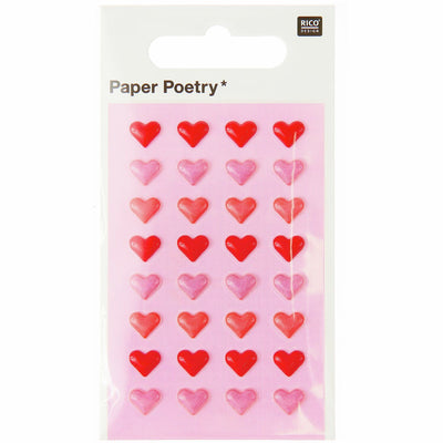 PAPER POETRY MINI PUFFY STICKER HERZEN 32 STÜCK