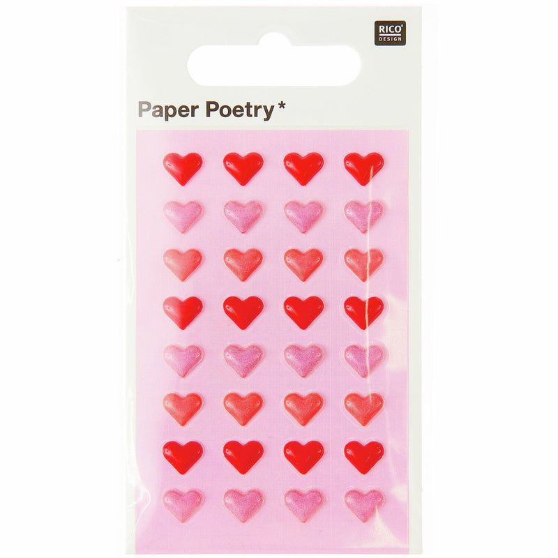 PAPER POETRY MINI PUFFY STICKER HERZEN 32 STÜCK