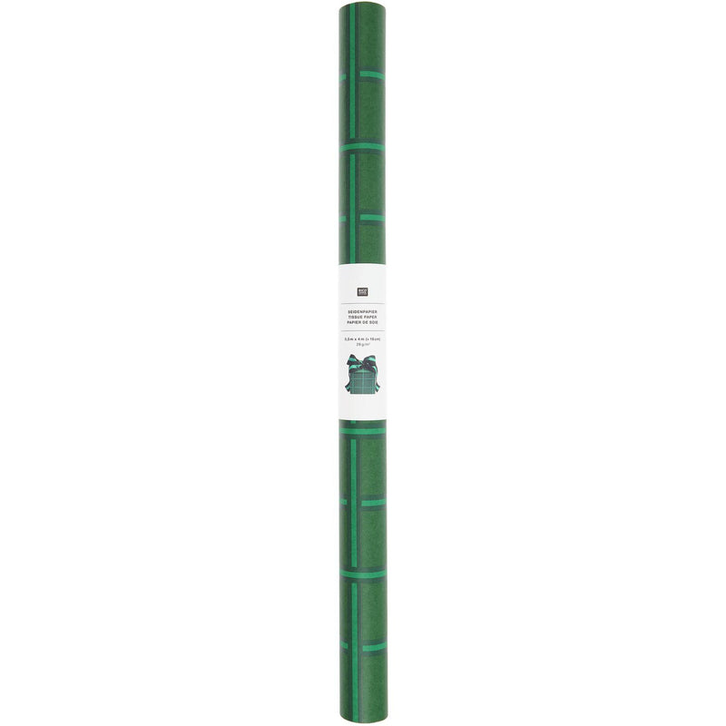 SEIDENPAPIER RASTER GRÜN 4M 28G/M²