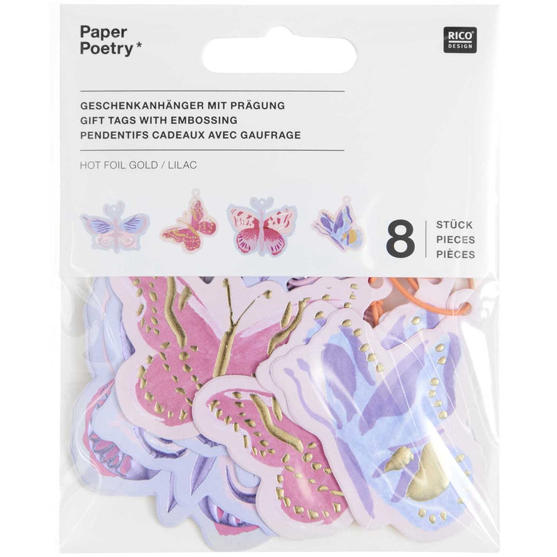 Geschenkanhänger La Vie en Rose, Schmetterlinge FSC MIX