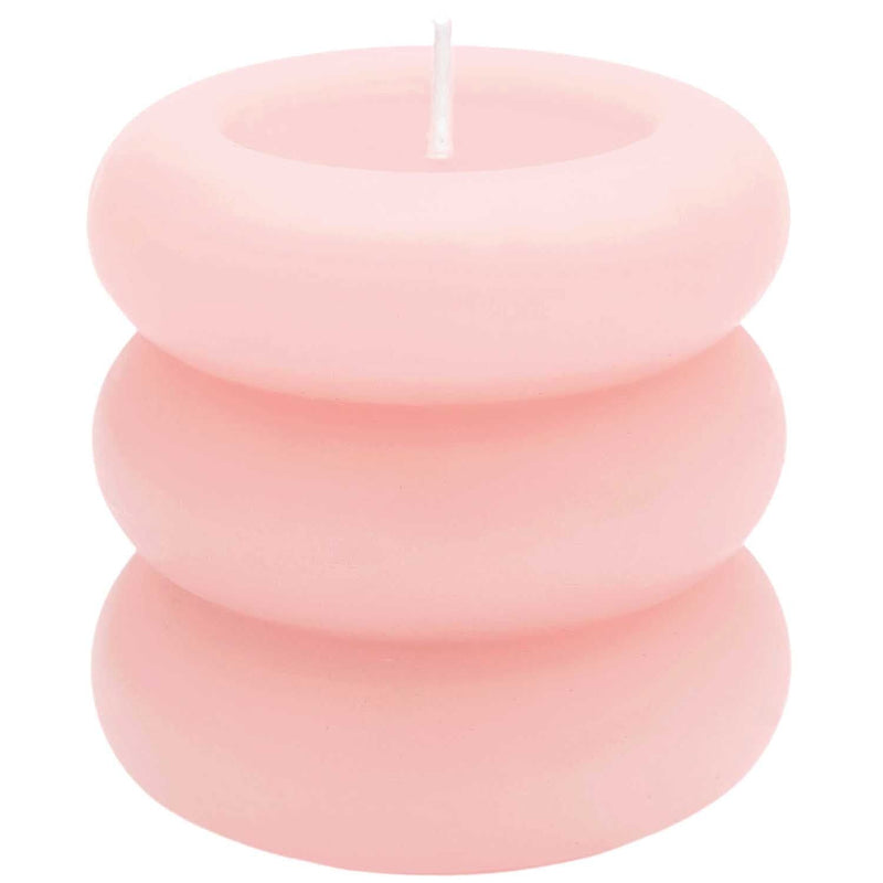 Stumpenkerze "Ringe", Apricot 7x7 cm, 220 g Brenndauer: 20h