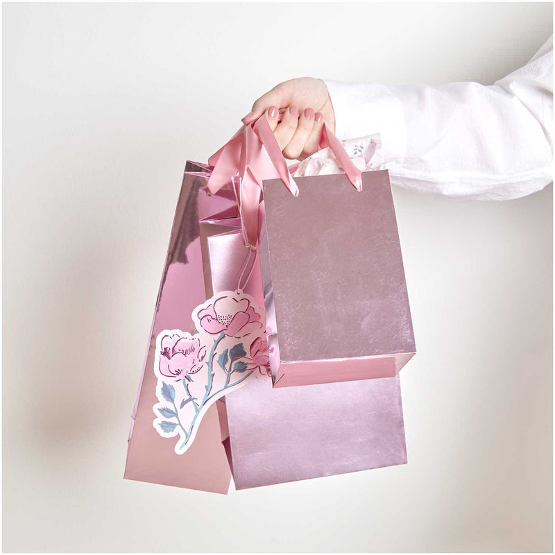 Geschenktüte Metallic Rosa, M, FSC MIX