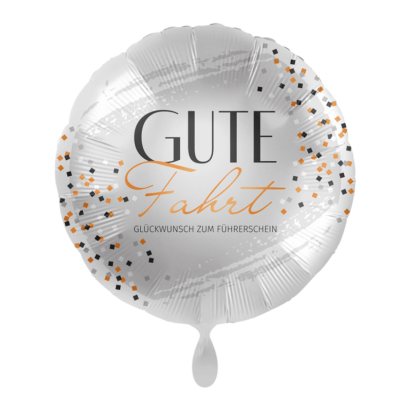 Folienballon Gute Fahrt Glitter
