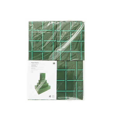 PAPER POETRY PAPIERSCHACHTEL SET RASTER 4 STÜCK GRÜN