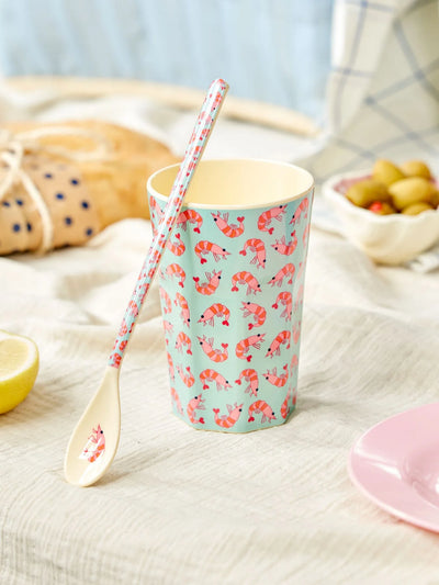 Großer Becher - Mint - Shrimp Print