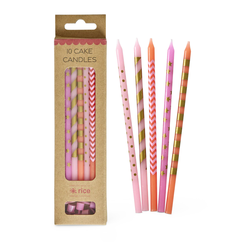 Lang Paraffinwachs Kuchenkerzen - Pink