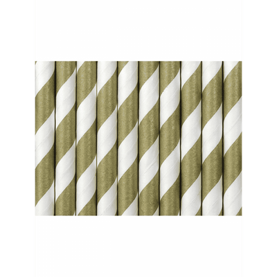 10 Papierstrohhalme - Mix - Gold