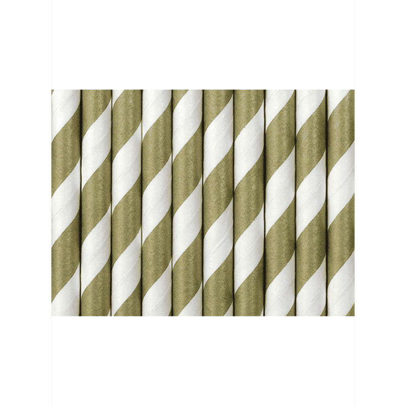10 Papierstrohhalme - Mix - Gold