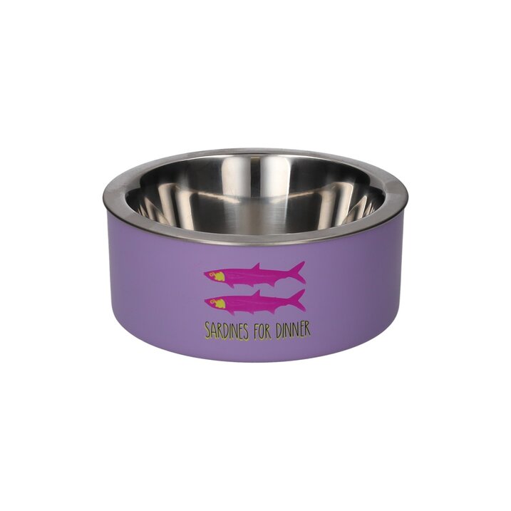 LOVE PETS, FUTTERNAPF, S, MOTIV: SARDINES FOR DINNER, LAVENDER