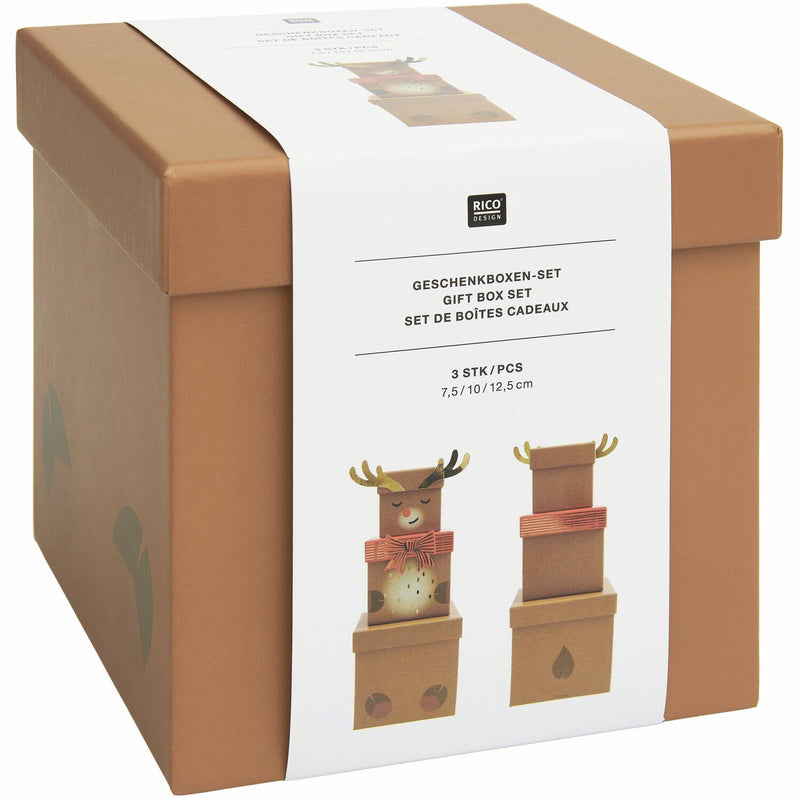 GESCHENKBOXEN-SET RENTIER 5-TEILIG