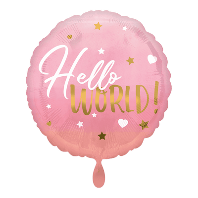Folienballon "Hello World" Pink | Boutique Ballooons