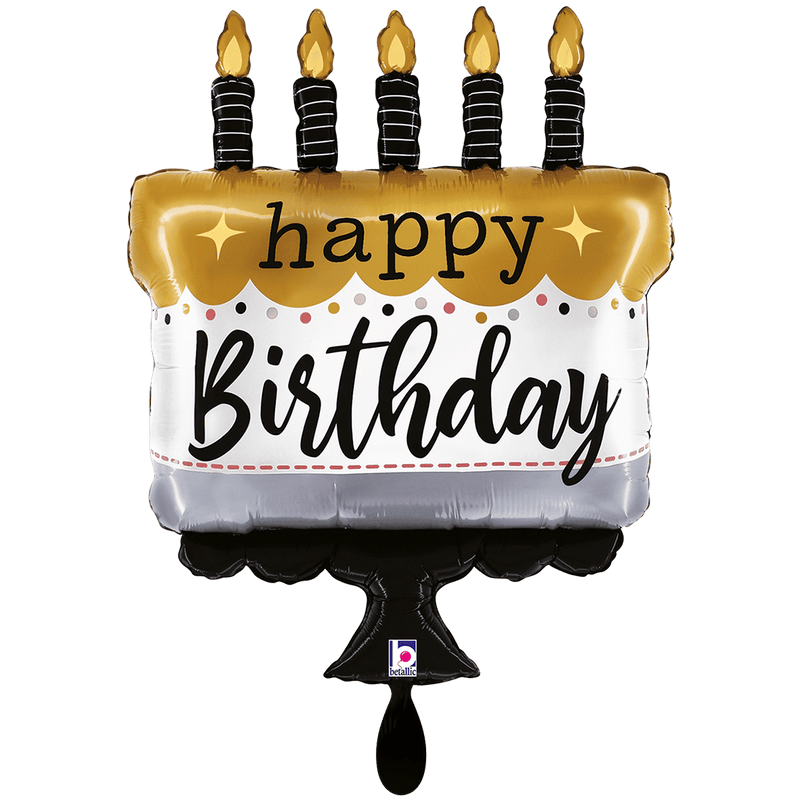 Folienballon Satin Metallic BDay Cake XXL