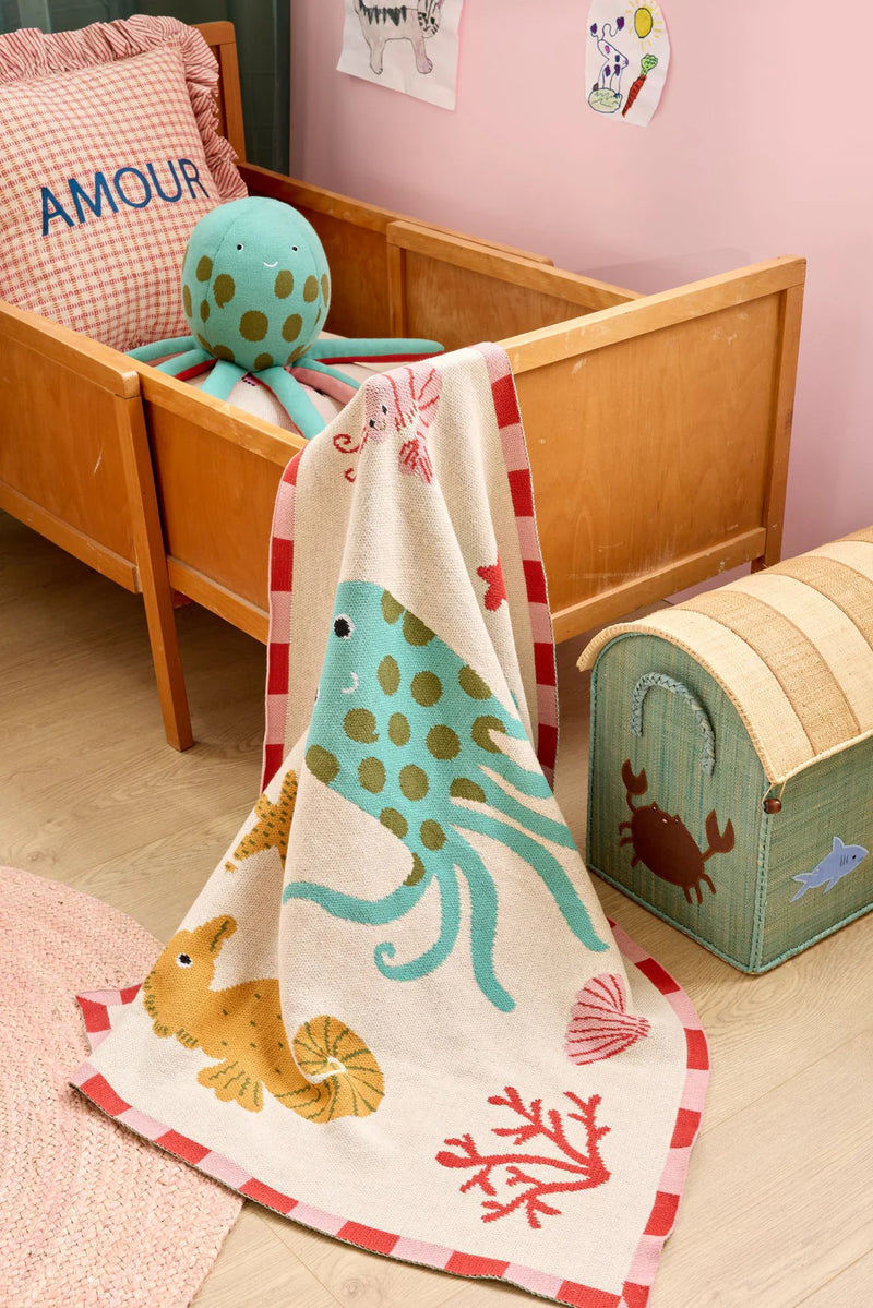 Krake Baumwolle Kuscheltier - Pink