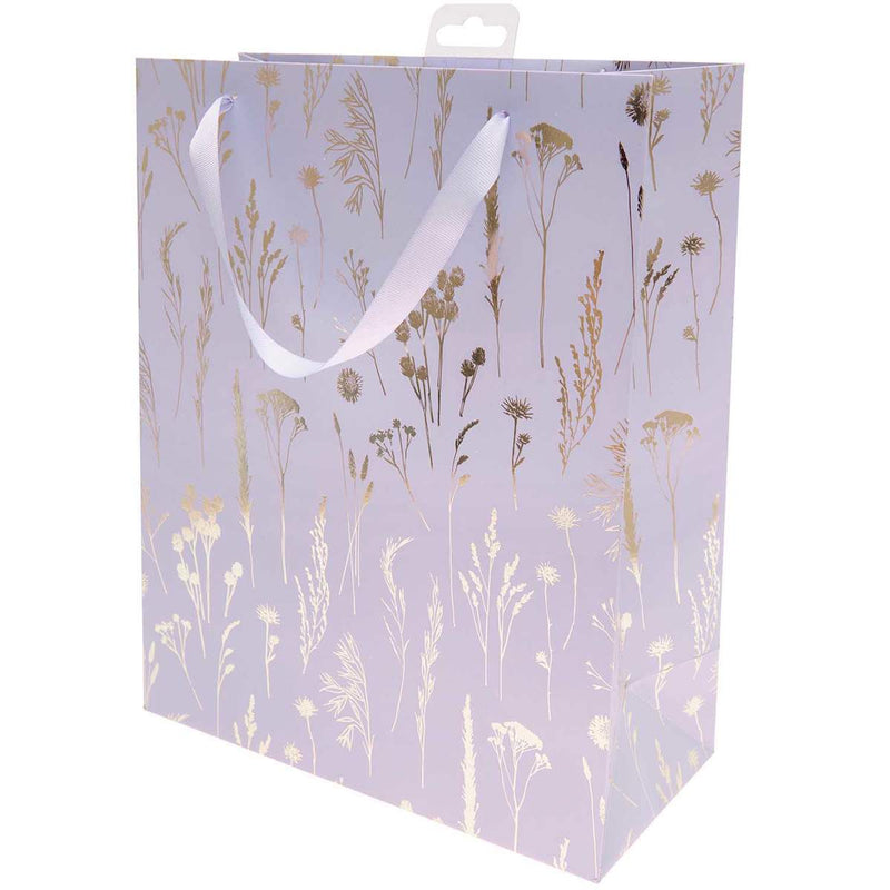 Paper Poetry Geschenktüte Gräser lila 26x32x12cm | Boutique Ballooons