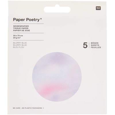 Paper Poetry Seidenpapier Blurry Blue 50x70cm 5 Bogen | Boutique Ballooons