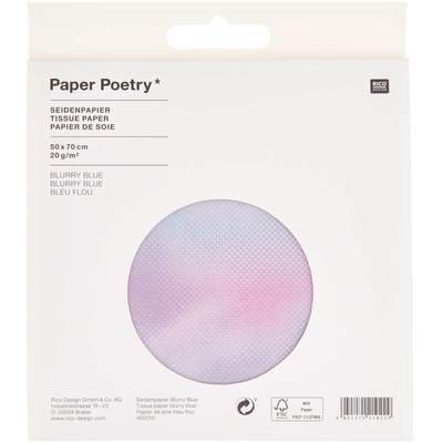 Paper Poetry Seidenpapier Blurry Blue 50x70cm 5 Bogen