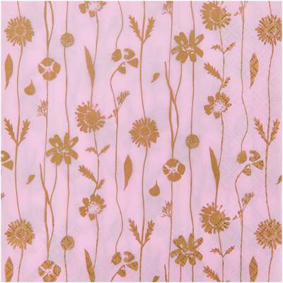 YEY! Let's Party Servietten Blumenranken rosa 33x33cm 20 Stück | Boutique Ballooons