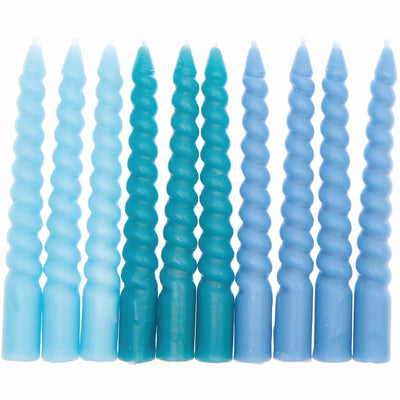 YEY! Let's Party Spiral Kerzen smokey blau Mix 1,2x10cm 10 Stück | Boutique Ballooons