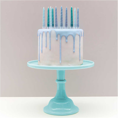YEY! Let's Party Spiral Kerzen smokey blau Mix 1,2x10cm 10 Stück | Boutique Ballooons