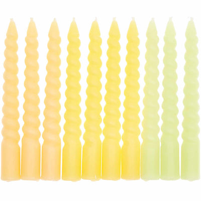 YEY! Let's Party Spiral Kerzen smokey gelb Mix 1,2x10cm 10 Stück | Boutique Ballooons