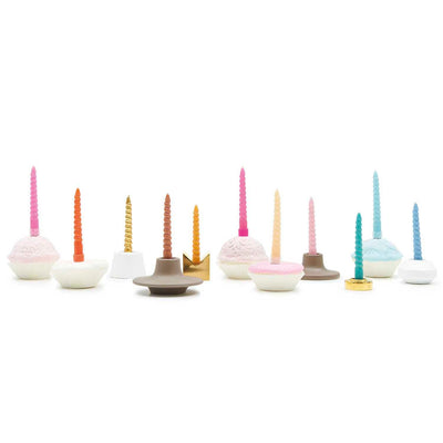 YEY! Let's Party Spiral Kerzen smokey gelb Mix 1,2x10cm 10 Stück | Boutique Ballooons