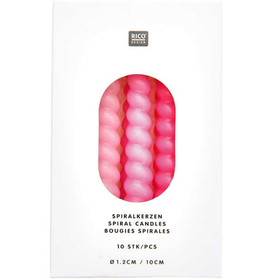 YEY! Let's Party Spiral Kerzen pink Mix 1,2x10cm 10 Stück | Boutique Ballooons