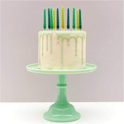 YEY! Let's Party Spiral Kerzen grün Mix 1,2x10cm 10 Stück | Boutique Ballooons