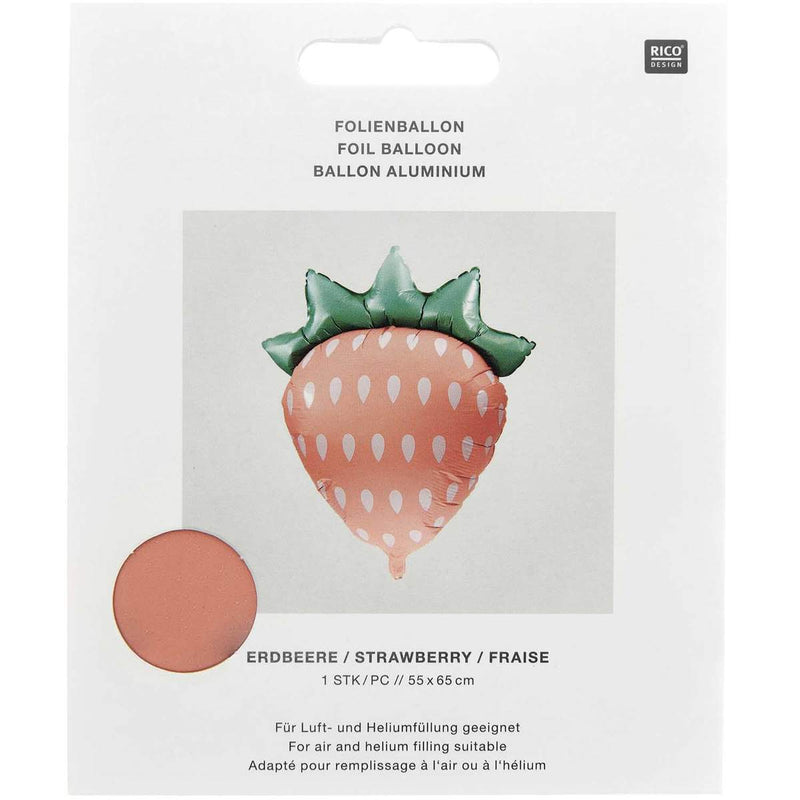 Rico Design Folienballon Erdbeere 55x65cm