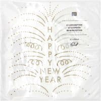 Rico Design Servietten Happy New Year weiß 33x33cm 20 Stück