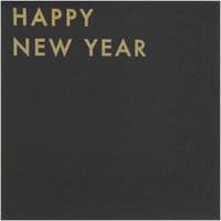 Rico Design Servietten Happy New Year schwarz 33x33cm 20 Stück