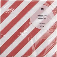 Rico Design Servietten Streifen rot-weiß 33x33cm 20 Stück