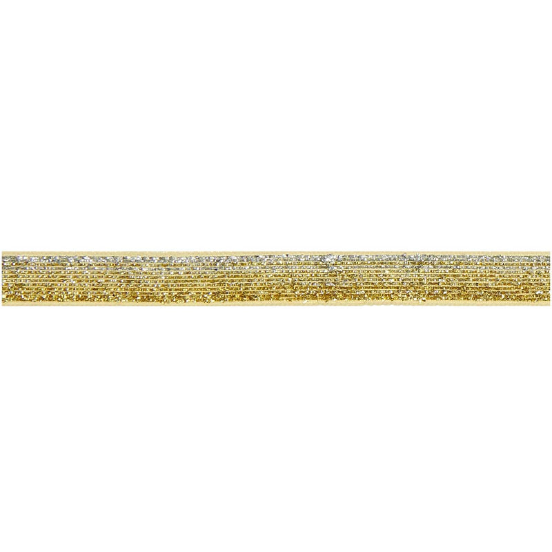 Glitzerband, silber/gold, 10mm x 3m