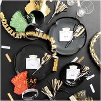 Rico Design Partytröten Flitter schwarz-gold-silber 6 Stück | Boutique Ballooons