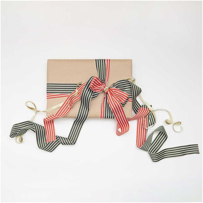 Webband Streifen, rot/creme