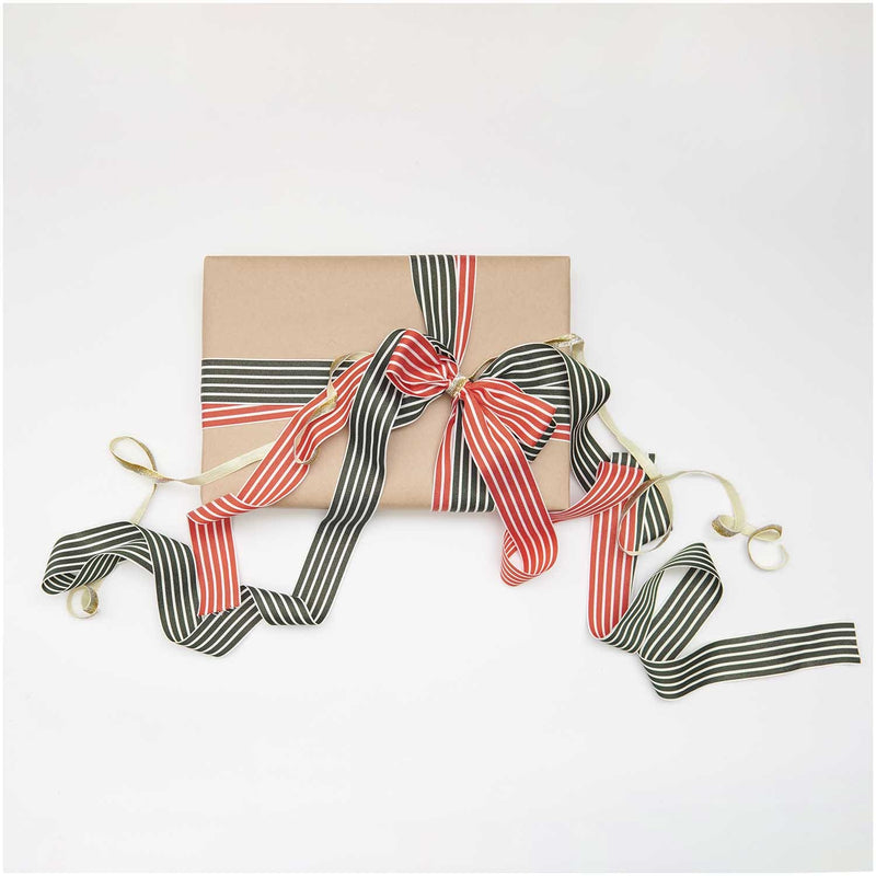 Webband Streifen, rot/creme