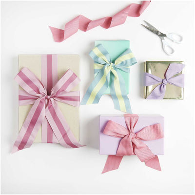 Webband Streifen diagonal, Rosa/Lila, 50 mm x 3 m