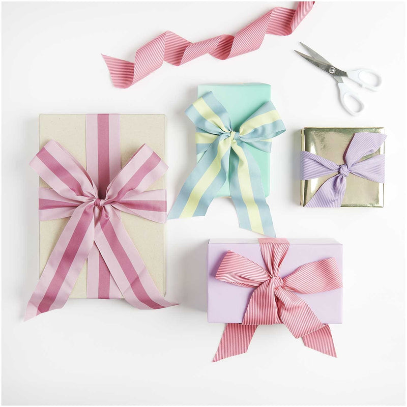 Webband Streifen diagonal, Rosa/Lila, 50 mm x 3 m