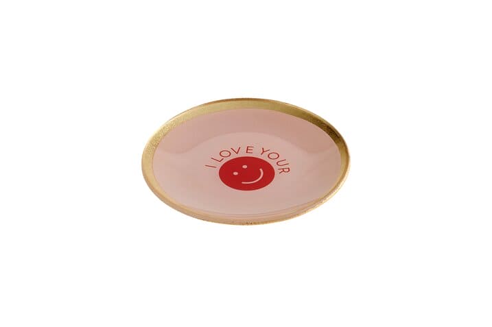 Love Plates, Glasteller M, Smile, rund, rosa | Boutique Ballooons