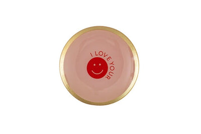 Love Plates, Glasteller M, Smile, rund, rosa | Boutique Ballooons