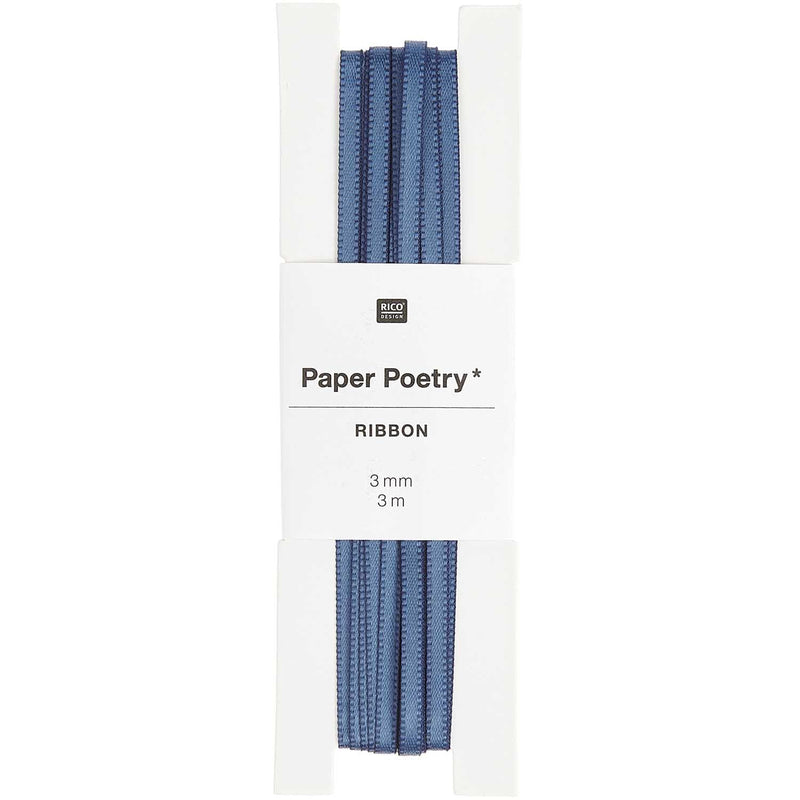 Satinband, Rauchblau, 3 mm x 3 m