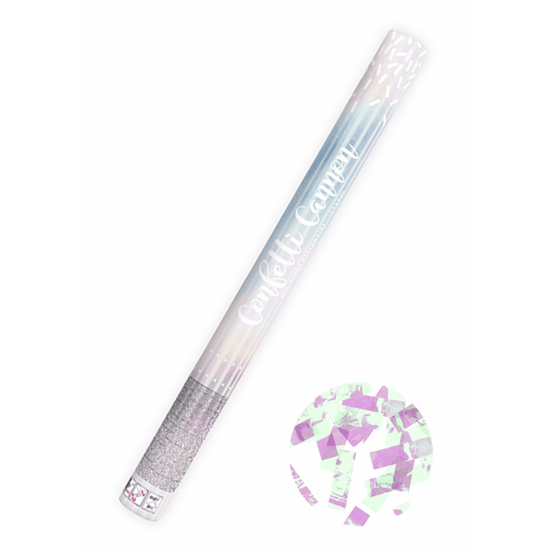Konfettikanone XL - 60cm - Metallic - Streifen - Iridescent