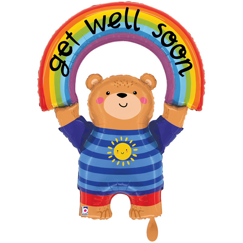 Folienballon Get Well Rainbow Bear XXL